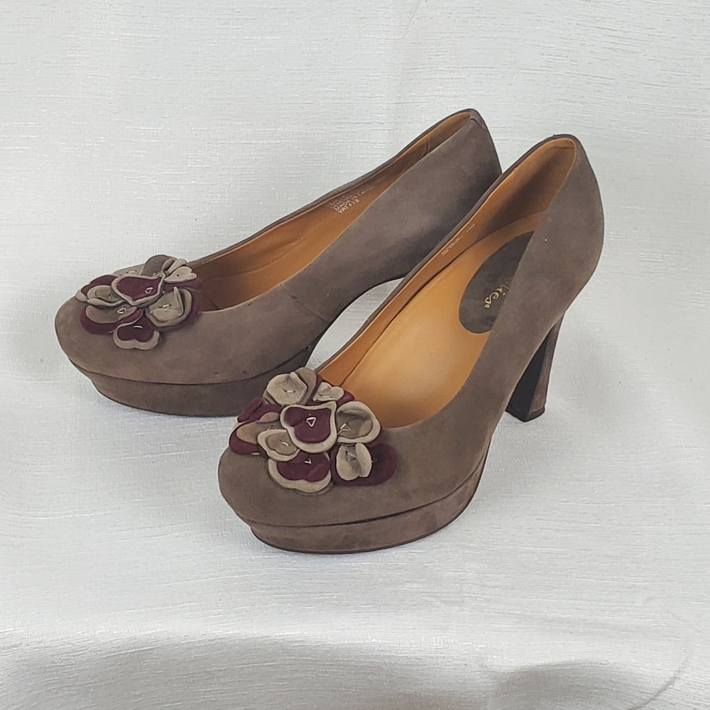 Earthies Monza Suede Leather Platform Heels
